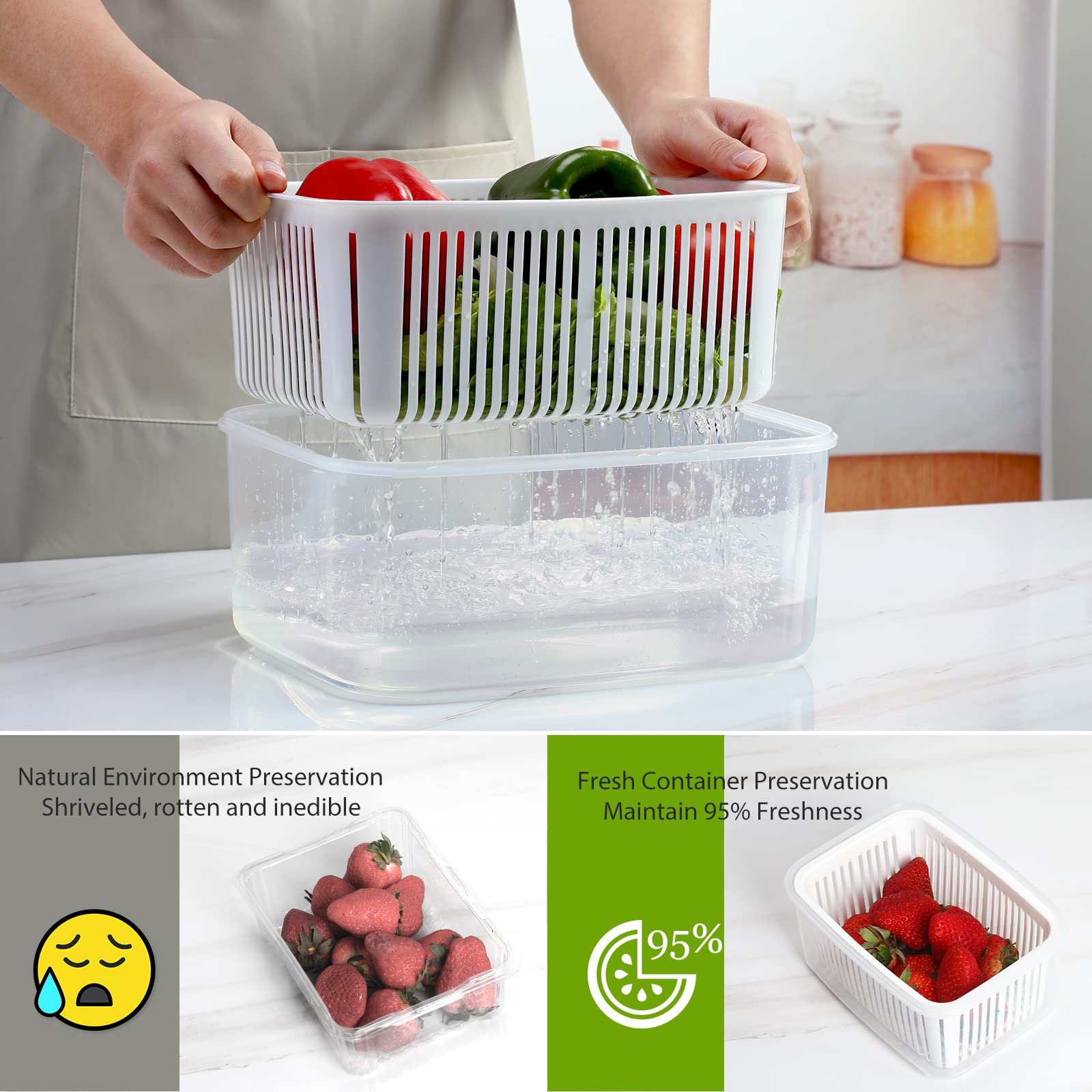LUXEAR BPA-free plastic containers safe for fridge storage and prep