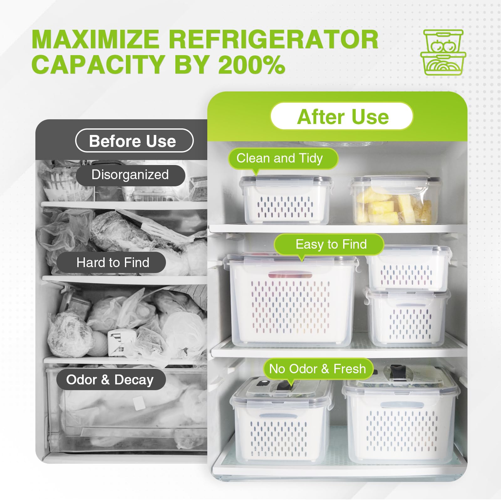 LUXEAR BPA-free PP material offers durable, safe kitchen storage