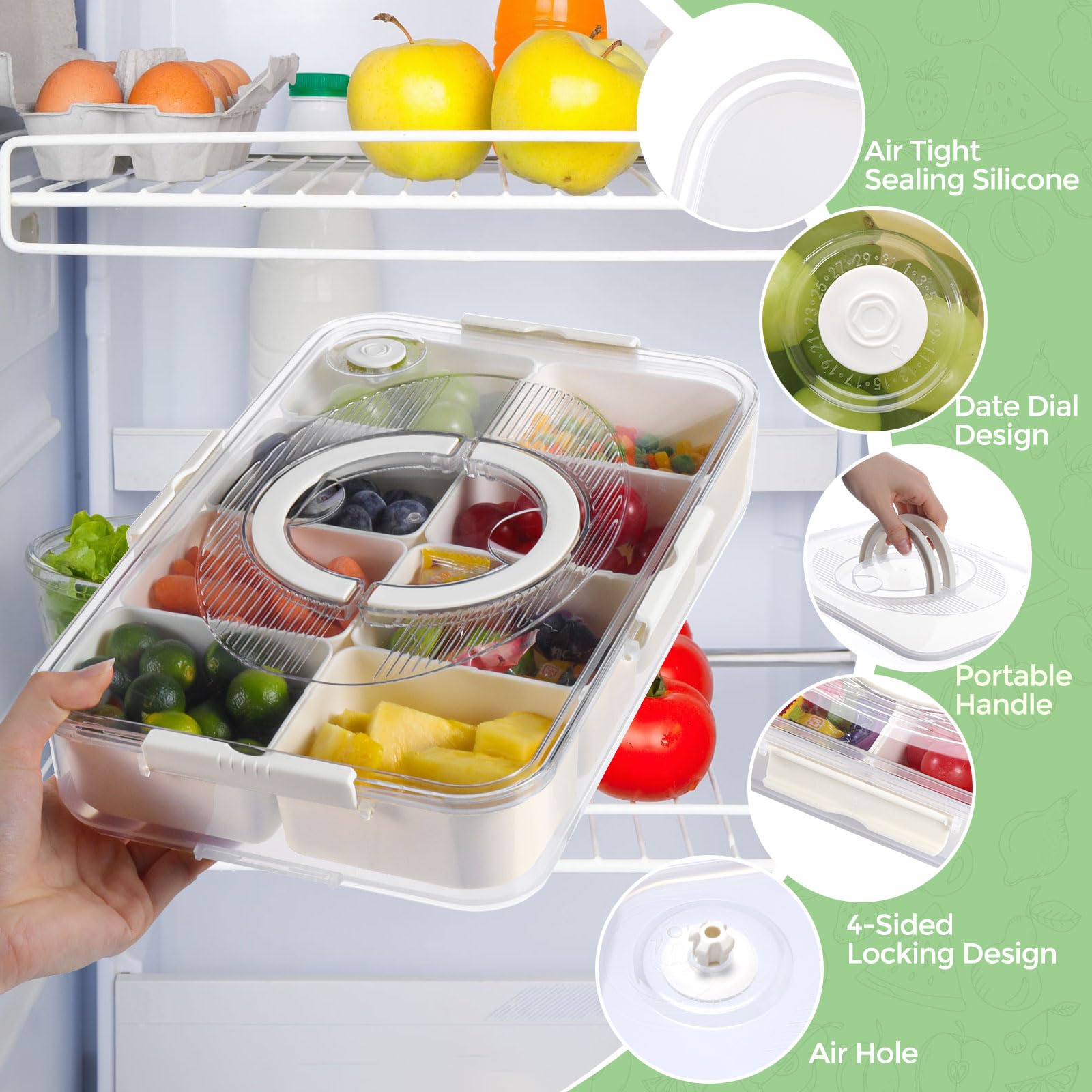 LUXEAR portable snack tray with sturdy handles for easy transport