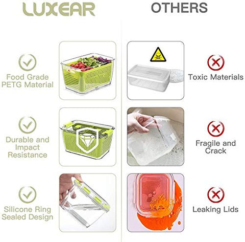 LUXEAR Fresh Container clear-lid design makes contents easy to identify.