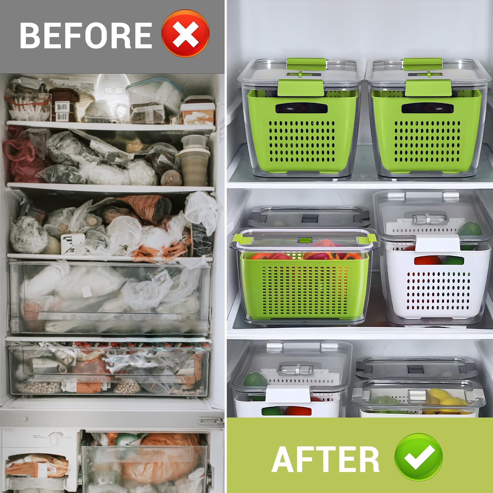 LUXEAR Fresh Container filter-basket doubles as a wash-and-drain solution.