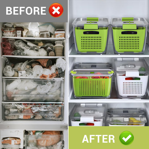 LUXEAR Fresh Container filter-basket doubles as a wash-and-drain solution.
