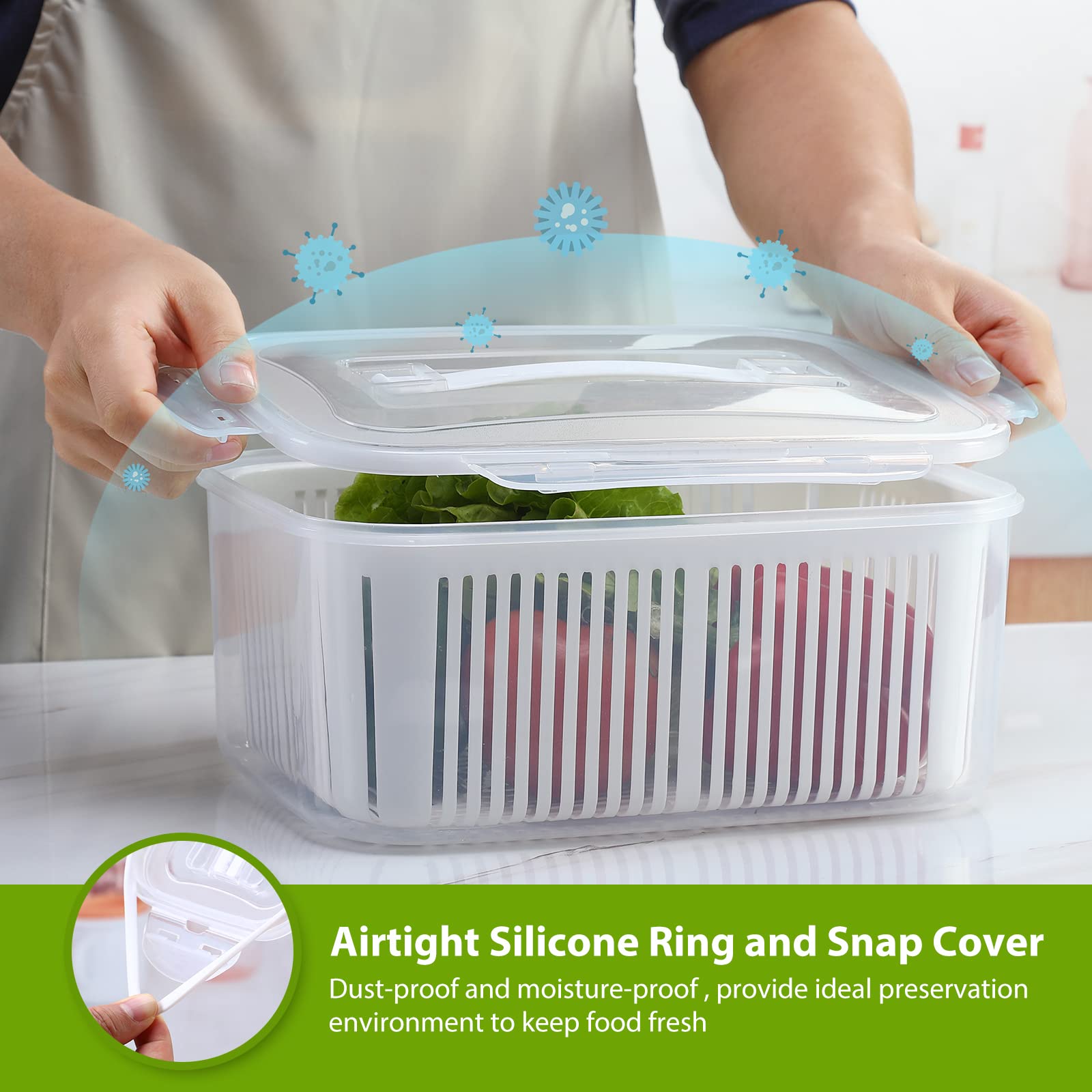 LUXEAR stackable design saves pantry space and keeps produce organized