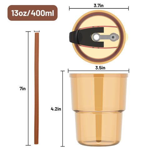 Luxfuel 13oz amber tumbler lid close-up showing secure seal for travel.