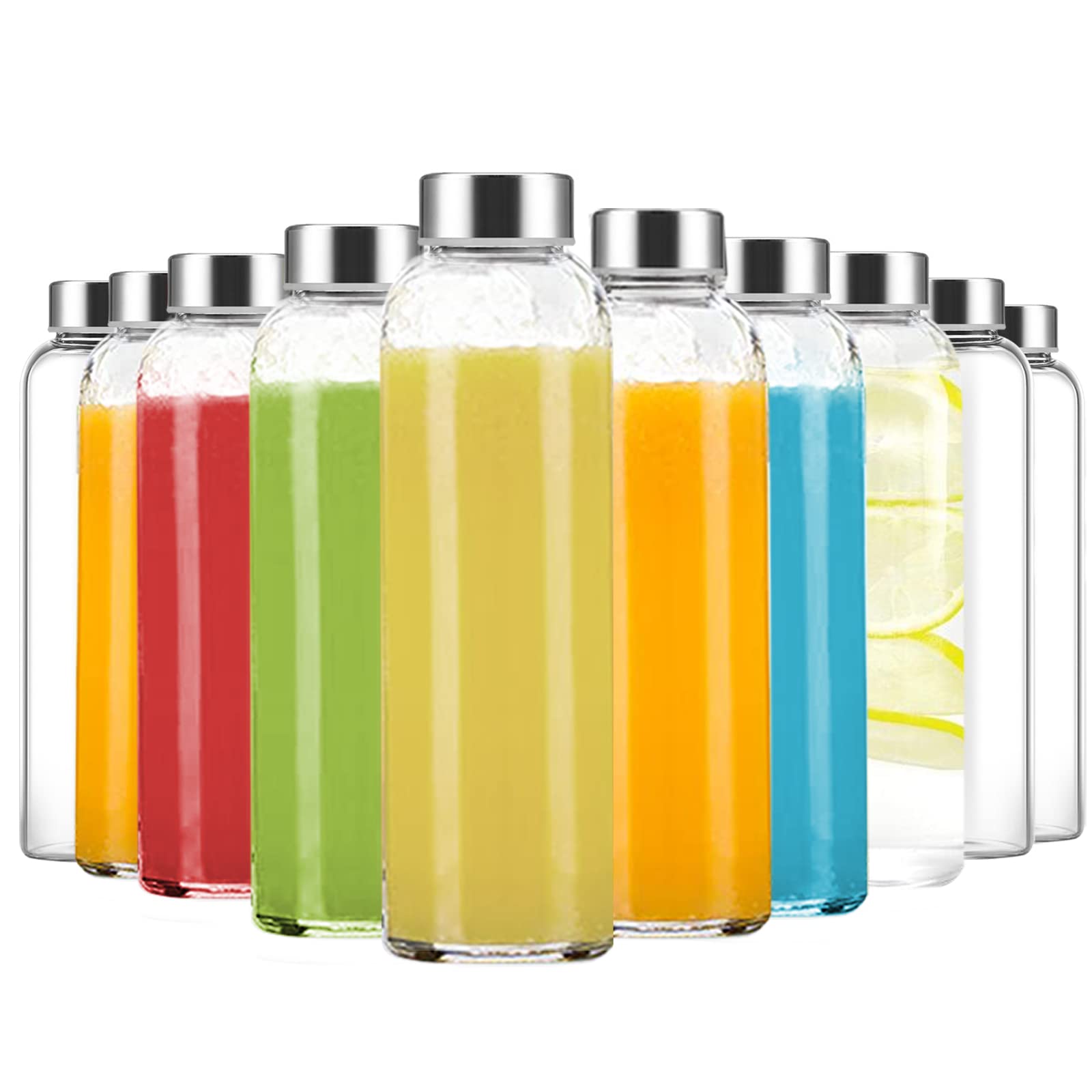 Luxfuel 24 oz glass bottle with lid for fresh juice on the go