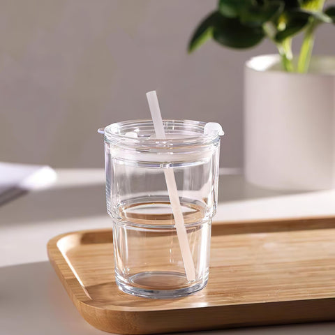 Luxfuel amber tumbler, dishwasher-safe glass for easy cleaning.
