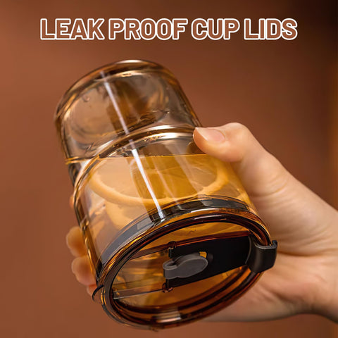 Luxfuel amber tumbler in hand, comfortable grip for daily hydration.