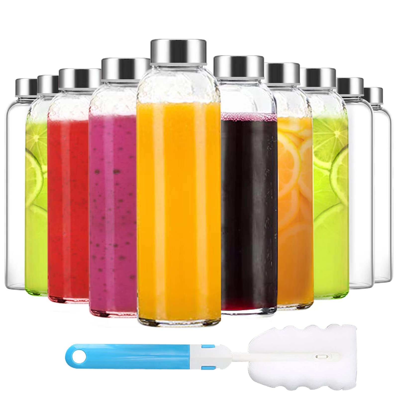 Luxfuel clear glass bottle with cap showing leakproof design for on-the-go hydration.