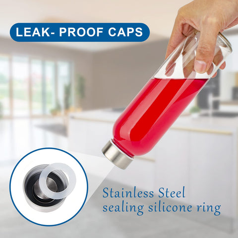 Luxfuel stainless steel cap seals with airtight lid for leak-proof use.