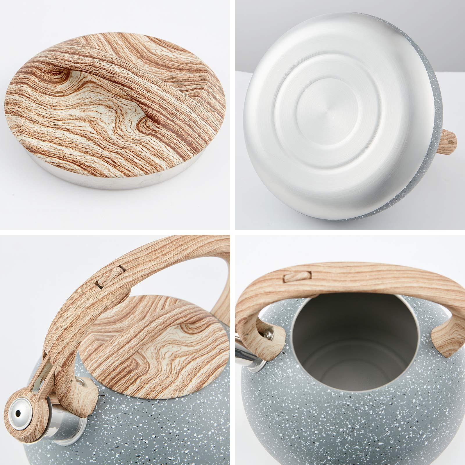 LuxGrace metallic gray kettle adds modern kitchen style