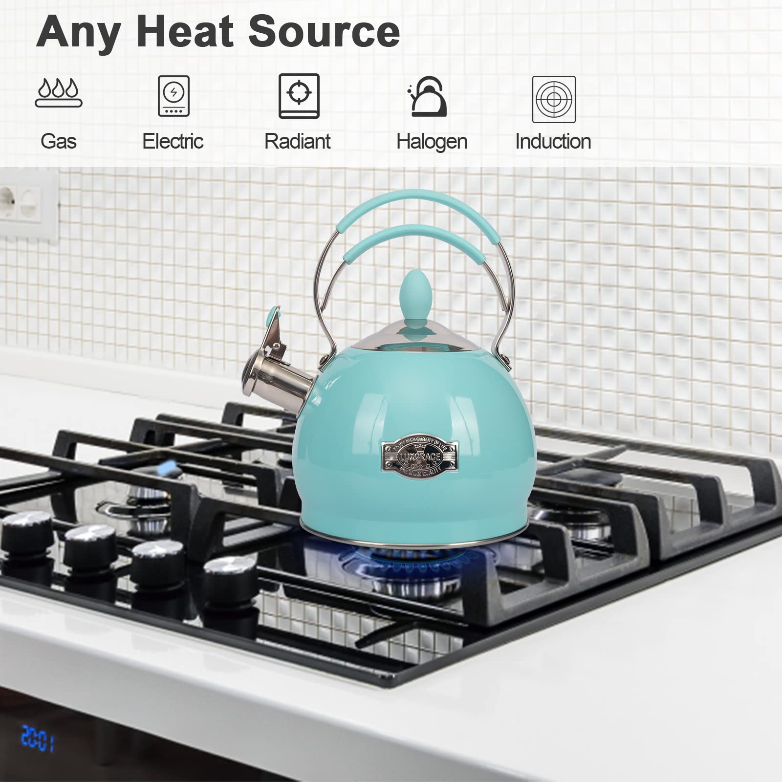 LuxGrace stovetop boiling water shows fast heat for busy mornings.