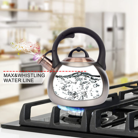 LUXGRACE teal kettle handle shows easy one-handed pouring.