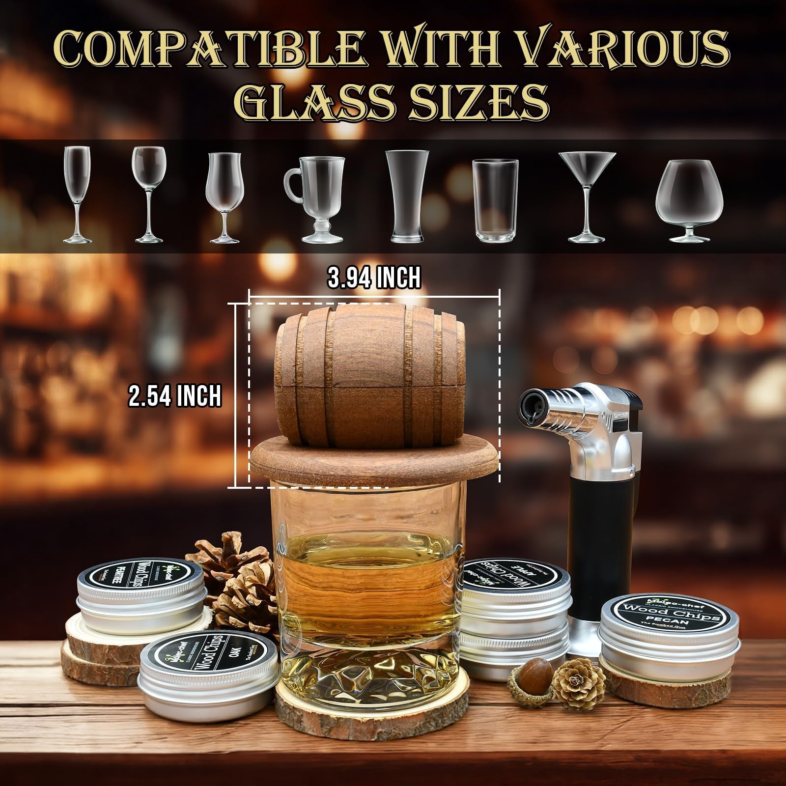 Luxice wood chips flavor pack adds natural smoke to drinks and foods.