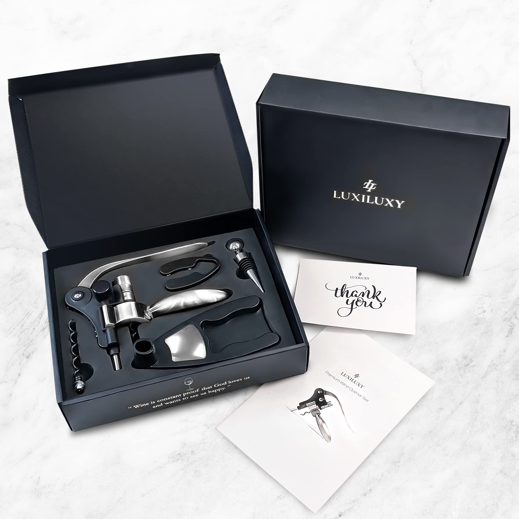 Luxiluxy packaging matte box with rose gold logo highlights gift-worthy presentation