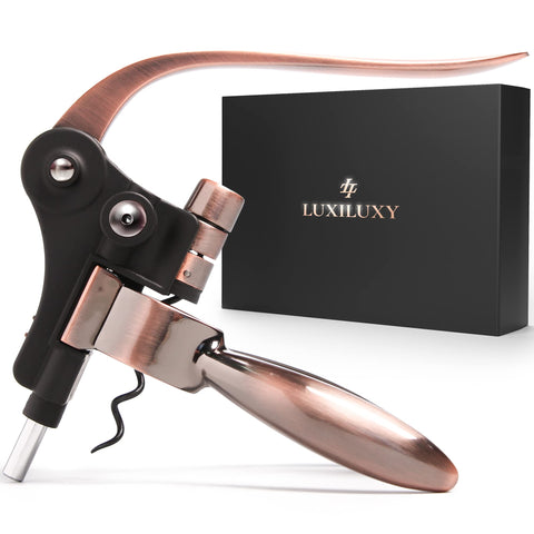 Luxiluxy packaging for wine opener set, premium gift presentation.