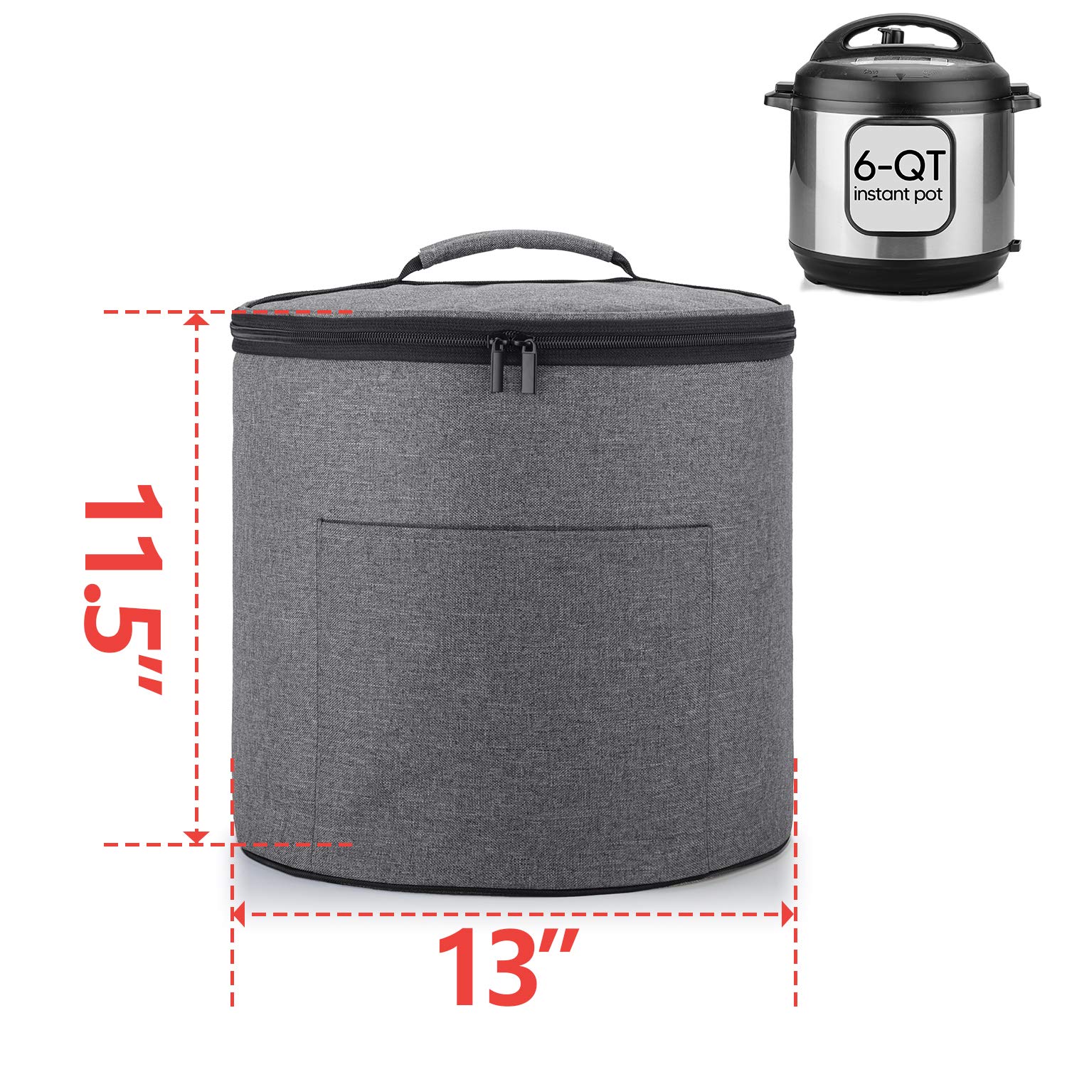 LUXJA zipper closure keeps the cover securely in place over the pot.