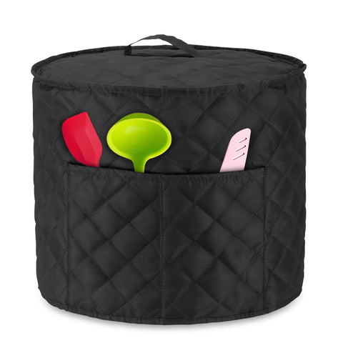 Luxja dust cover exterior pockets hold utensils for easy cooking