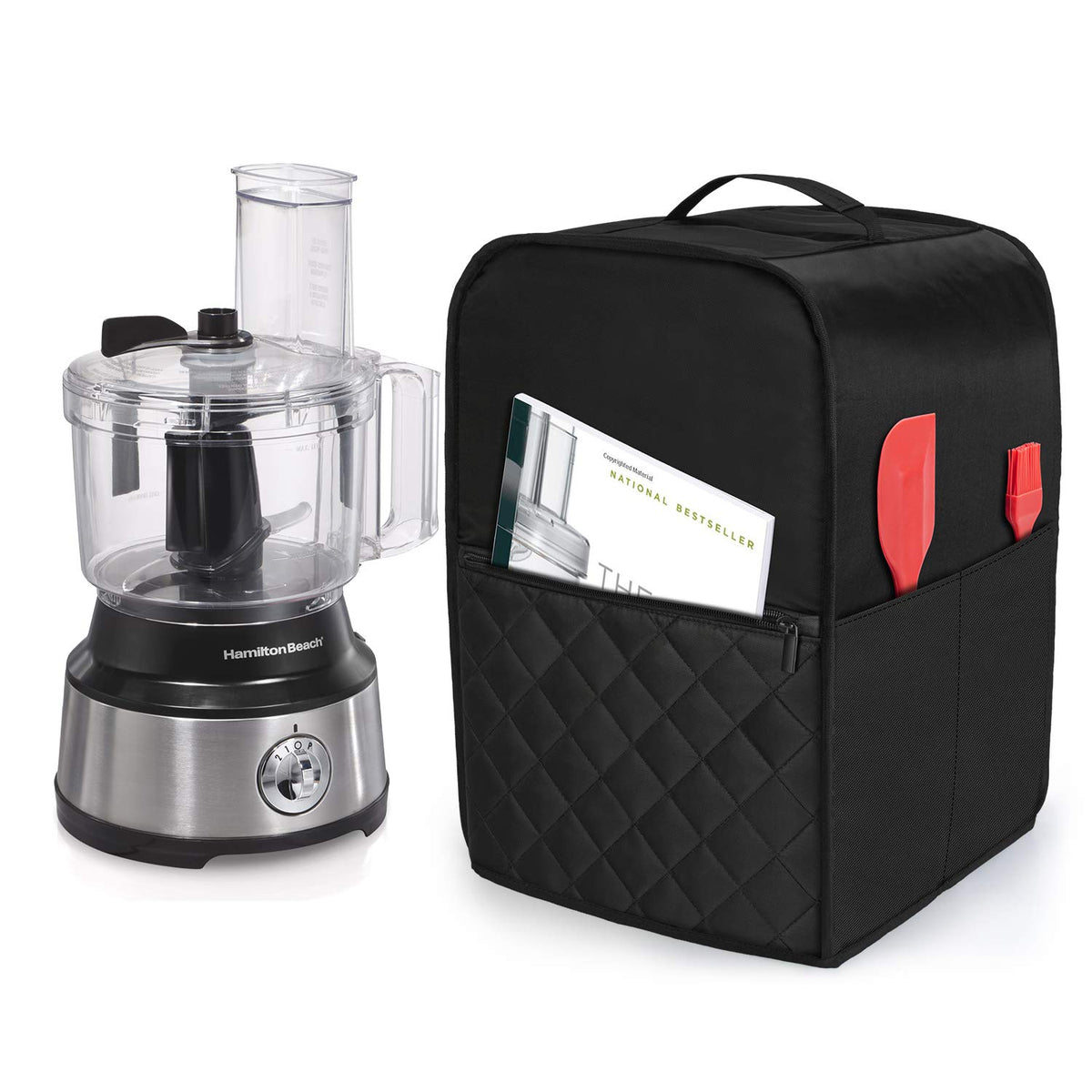 Luxja food processor cover, dust-protective design shields your Cuisinart or Hamilton Beach from dust.