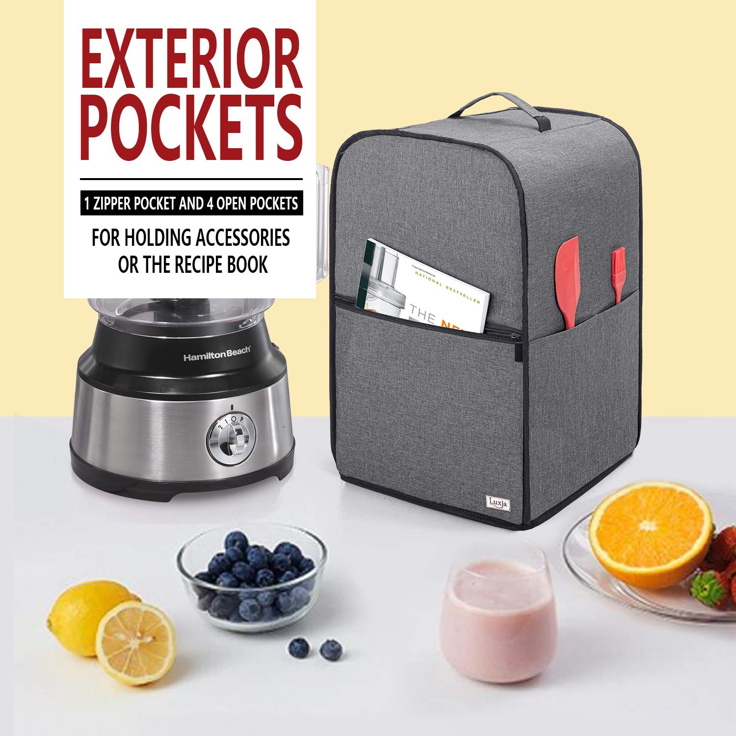 Luxja cover interior padding keeps your Cuisinart or Hamilton Beach safe.