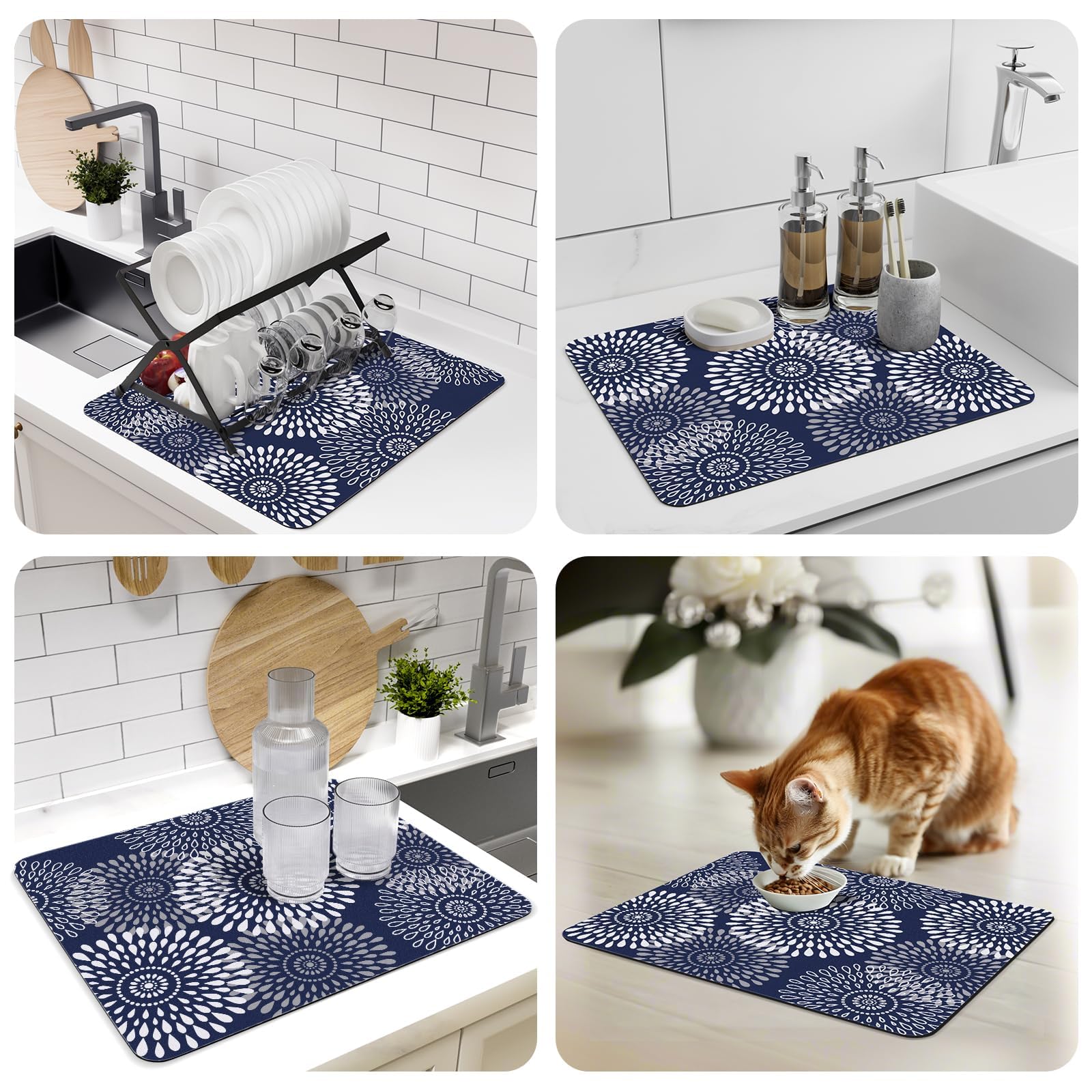 LuxStep easy-clean mat rinses quickly and air dries for ready use.