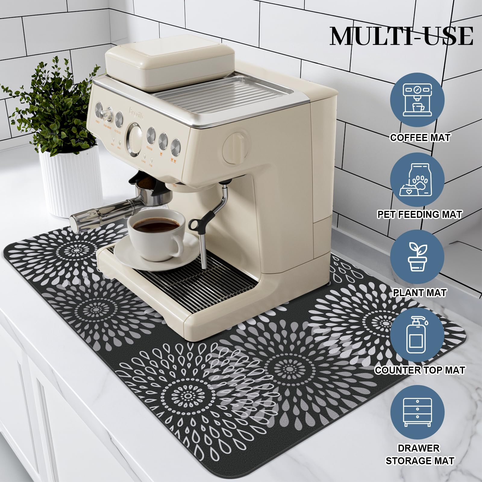 LuxStep dish drying mat rolls up for compact drawer storage