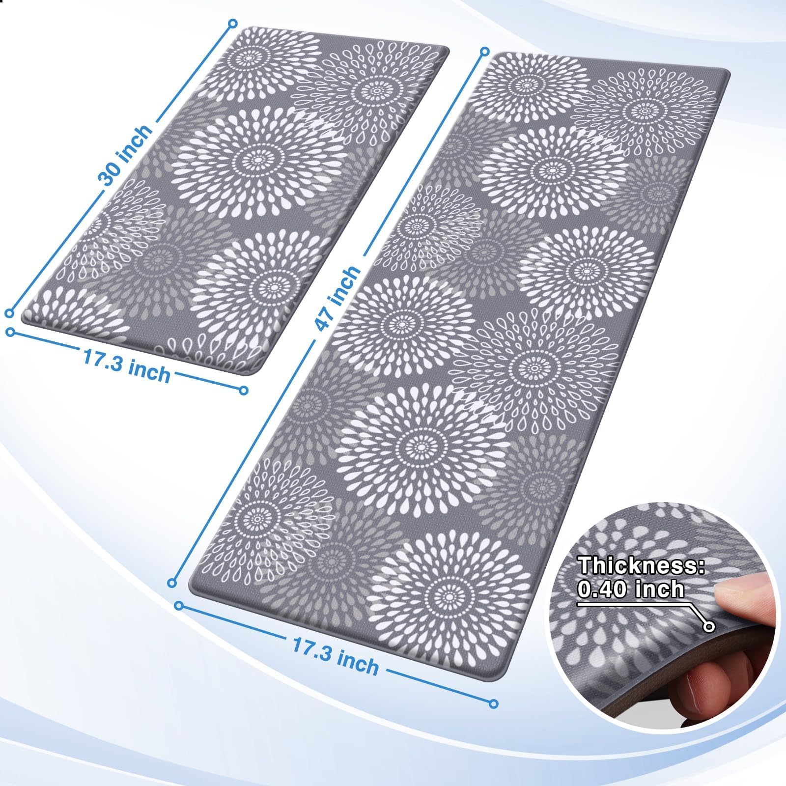 LuxStep kitchen mat anti-fatigue close-up illustrating a soft cushion for comfortable standing.