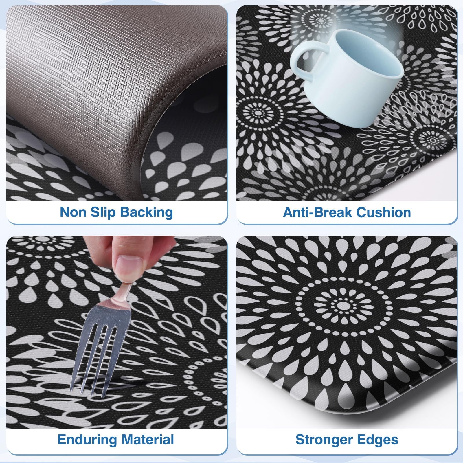 LuxStep two-piece set in black complements any kitchen decor.