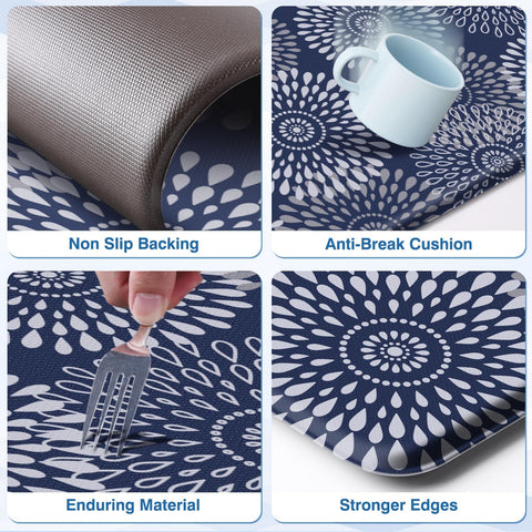 LuxStep blue foam cushion reduces foot fatigue during long tasks.
