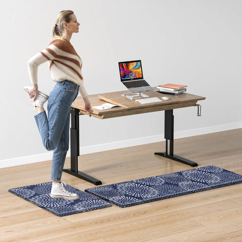 LuxStep blue kitchen mat suitable for homes and busy spaces.
