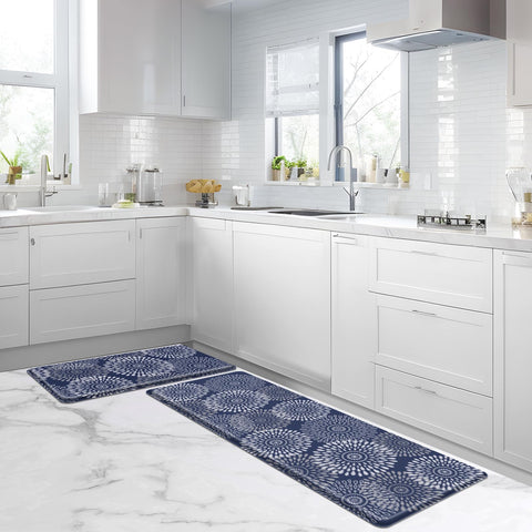 LuxStep blue waterproof top resists spills and cleans up quickly.