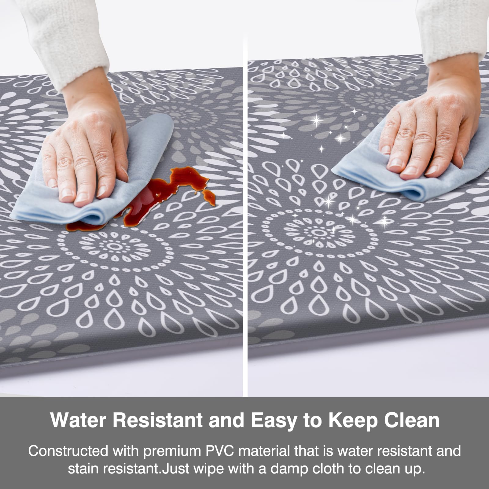 LuxStep premium PVC material offers durability and easy damp wipe cleaning.