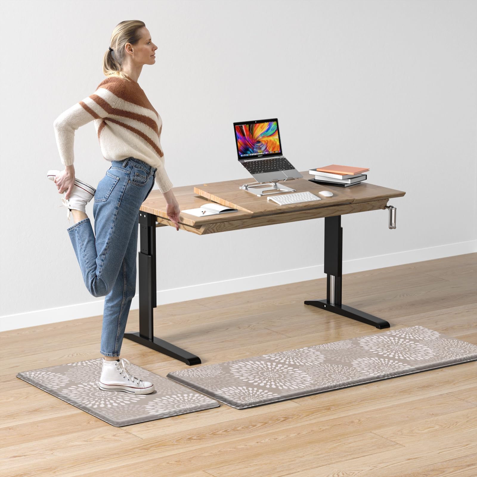 LuxStep easy-clean mat wiped clean with a damp cloth.