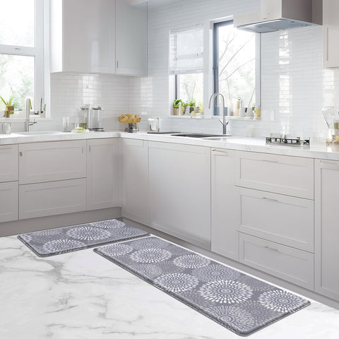 LuxStep kitchen mat multi-surface use on wood and ceramic floors.
