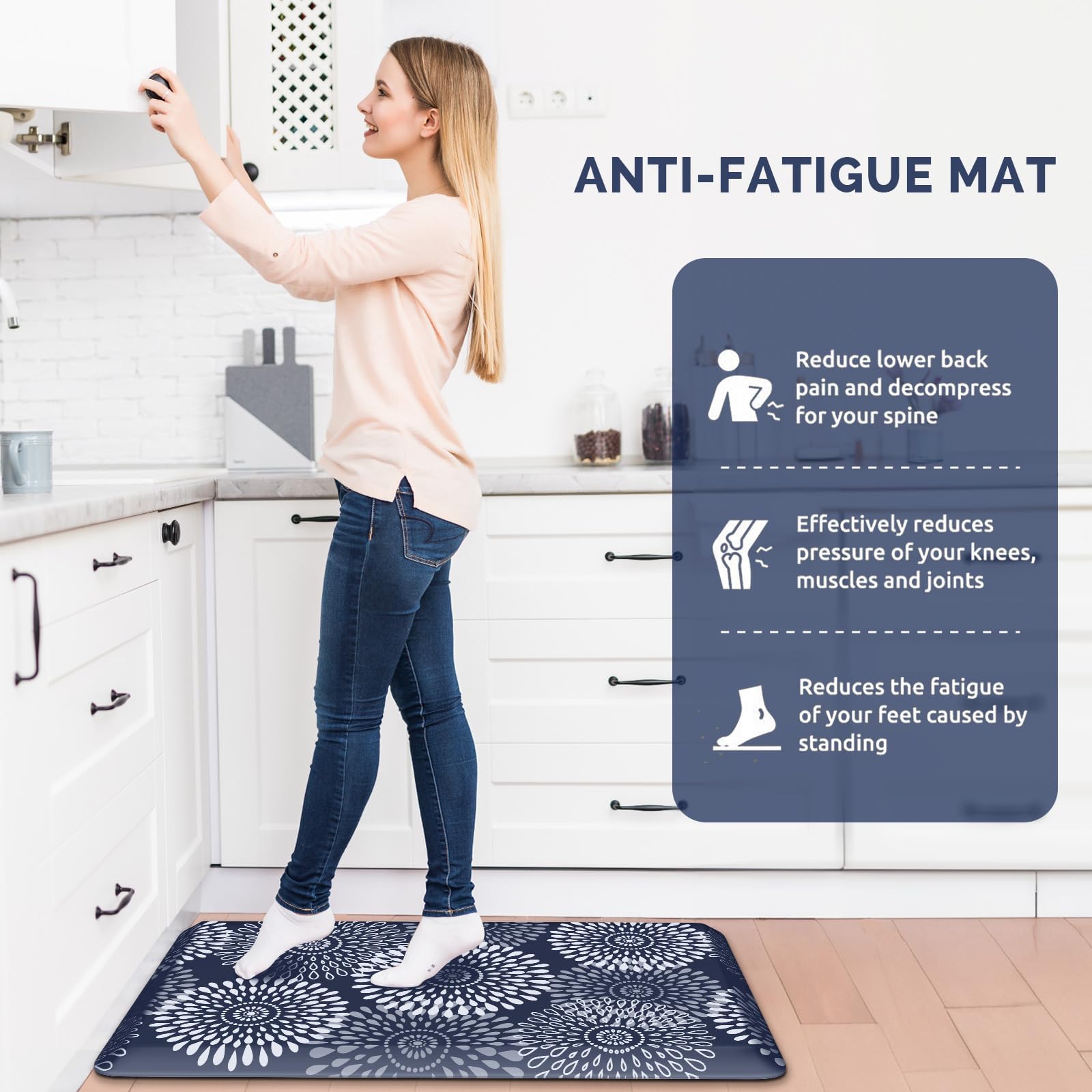 LuxStep non-slip bottom keeps the rug in place during tasks.