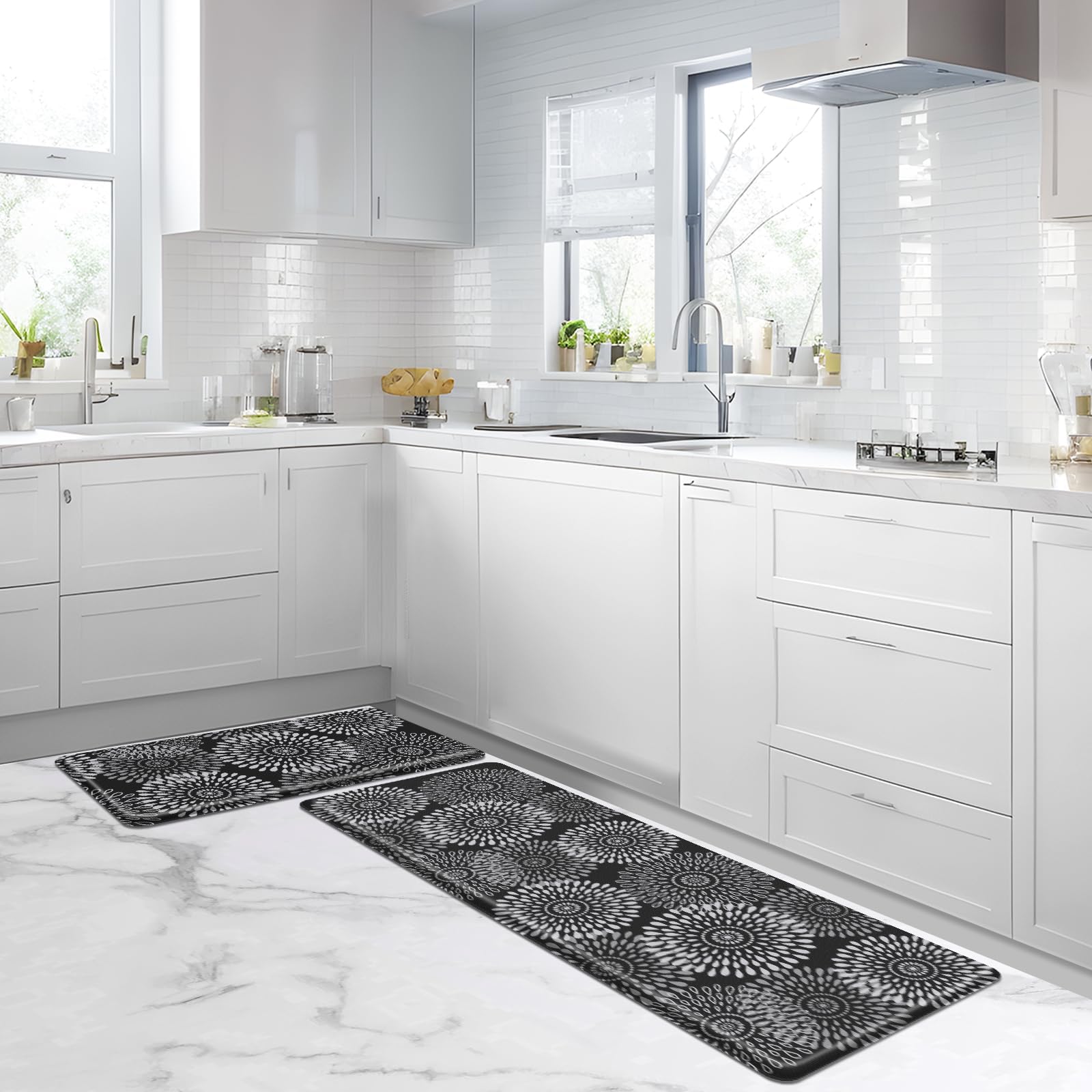 LuxStep stain-resistant PVC material resists daily kitchen messes.