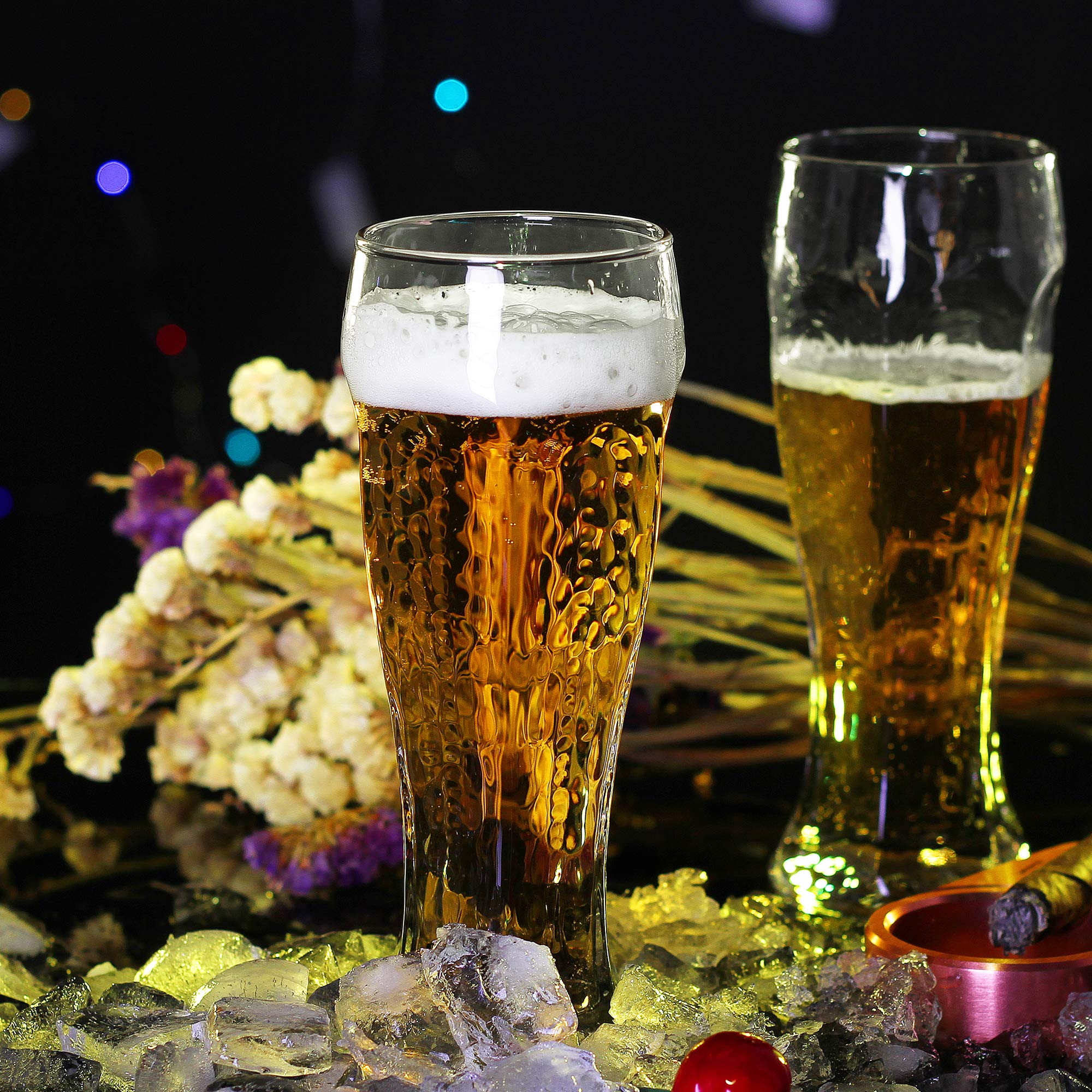 LUXU freezer-ready glasses keep beer cold and refreshing.