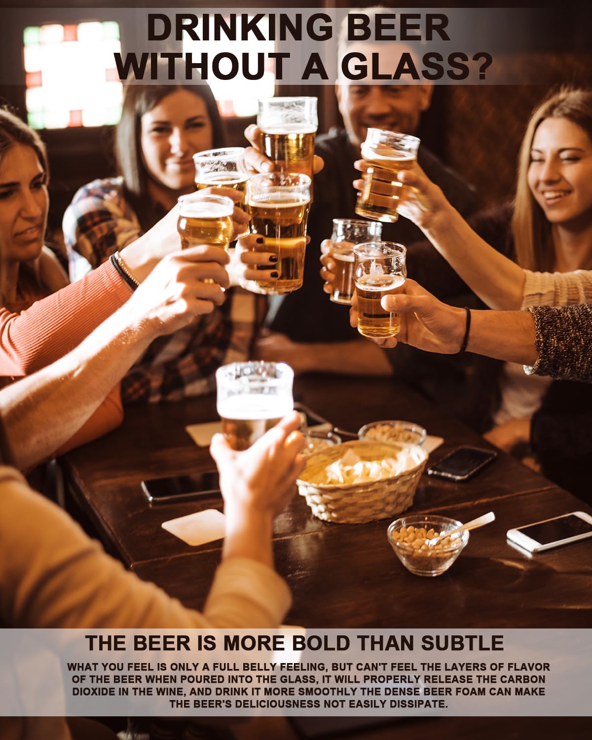 LUXU English pub pint shape elevates aromas and flavor perception.