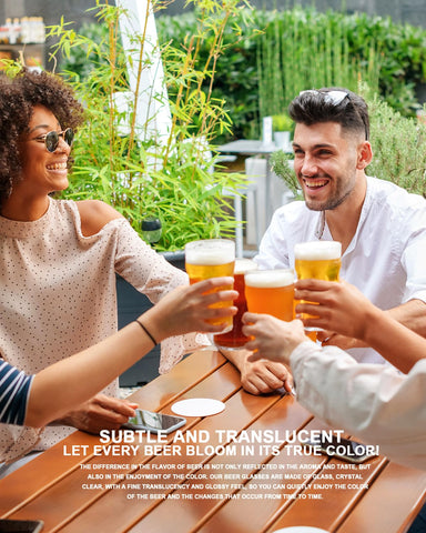 LUXU pint glasses feature sturdy packaging for safe transport.