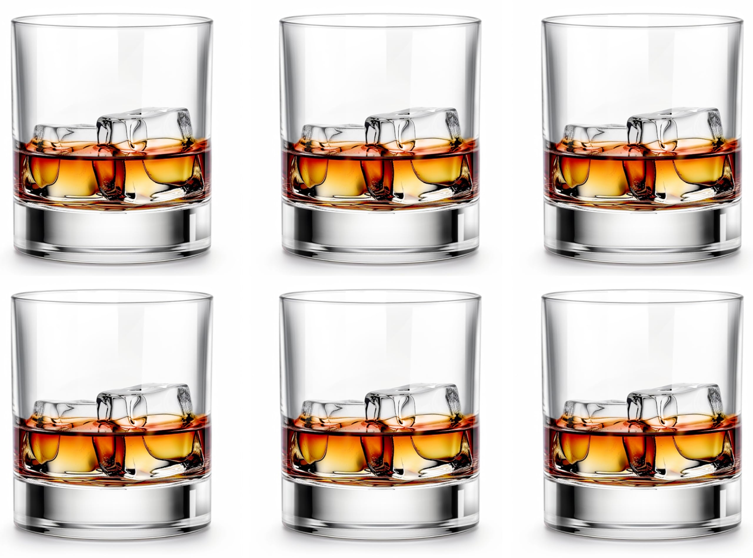 LUXU whiskey glasses set of six 11 oz for sipping scotch and whiskey