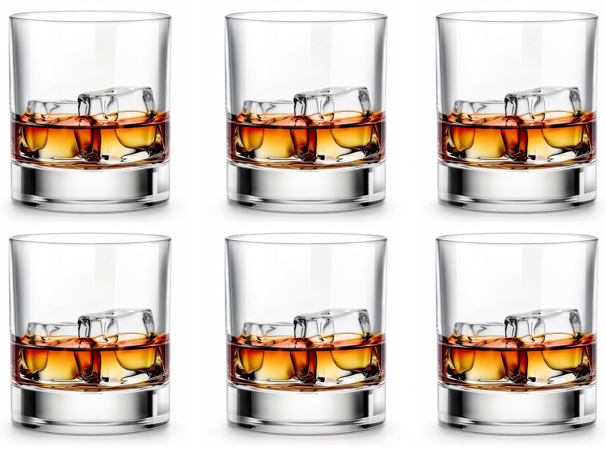 LUXU whiskey glasses set of six 11 oz for sipping scotch and whiskey