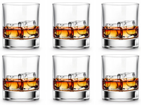 LUXU whiskey glasses set of six 11 oz for sipping scotch and whiskey