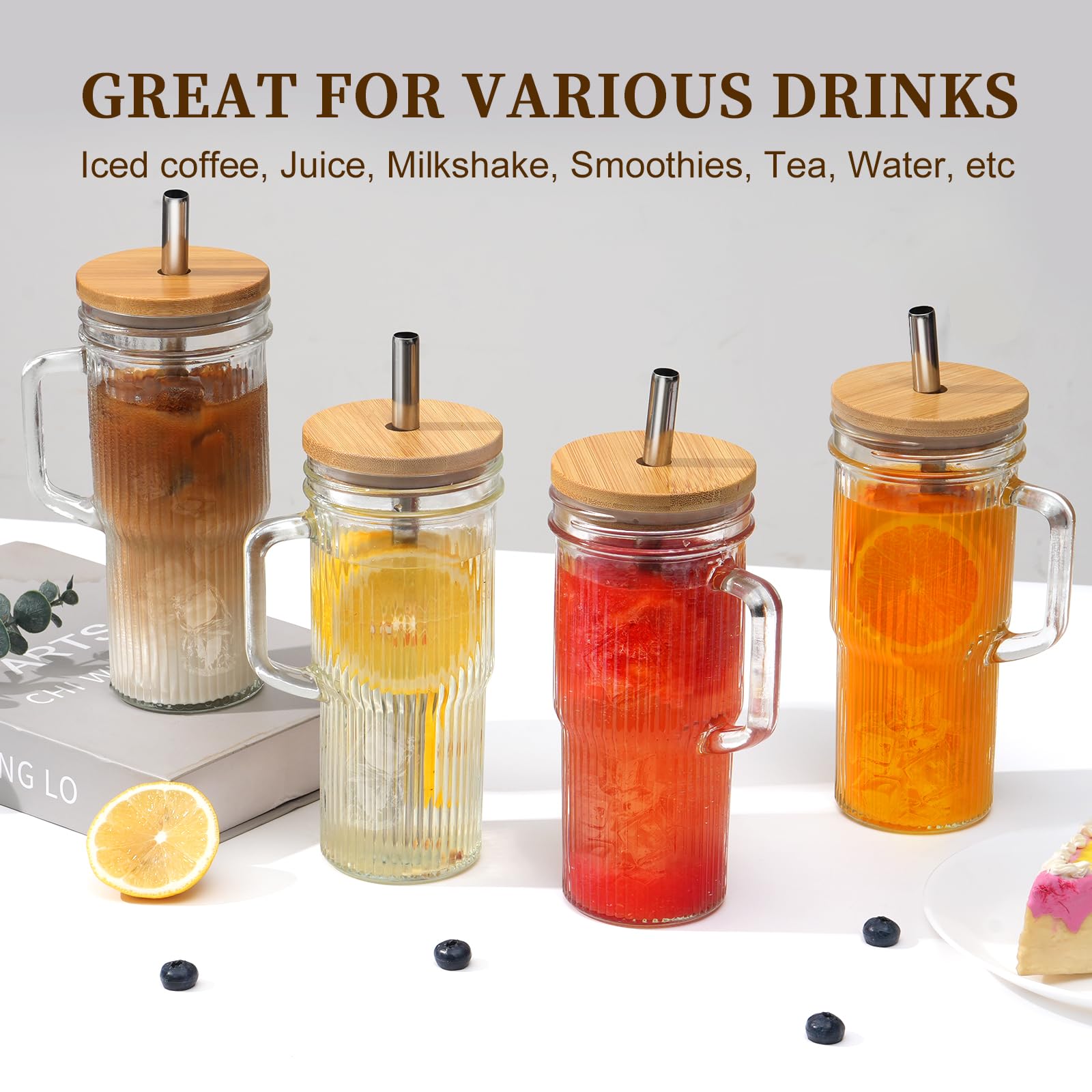 LUXULISH bamboo-sealed lid and stainless straw for spill-resistant sipping.