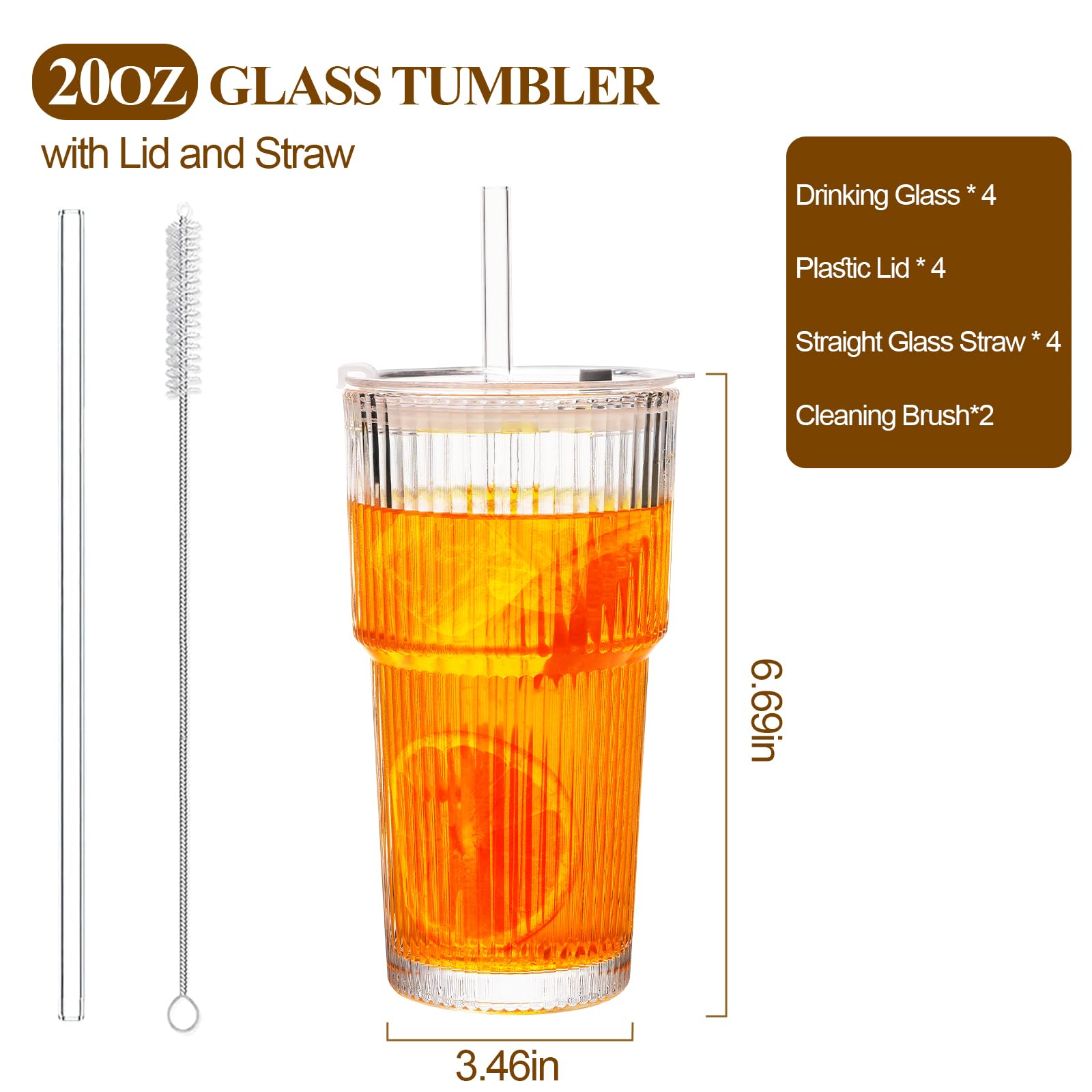 Luxulish glass straw included for easy sipping and cleanup.