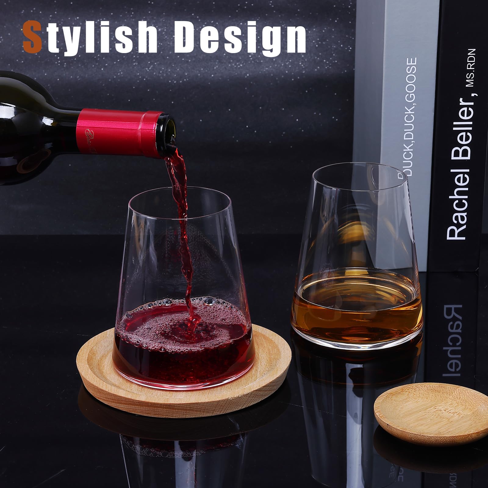 LUXULISH hand-blown crystal wine glass highlighting clarity for elegant entertaining