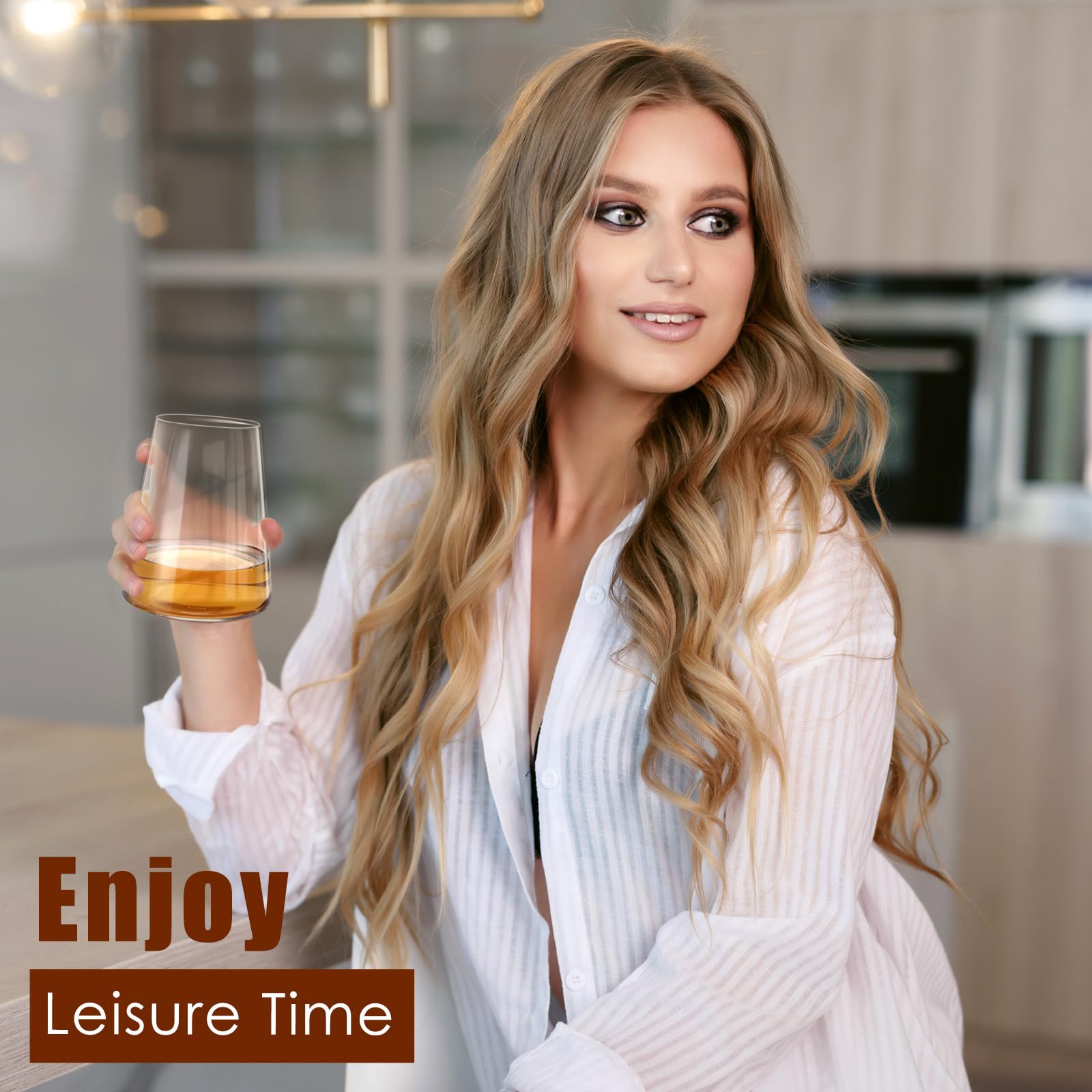 LUXULISH lead-free crystal 18oz wine glass ensures safe, bright wine presentation