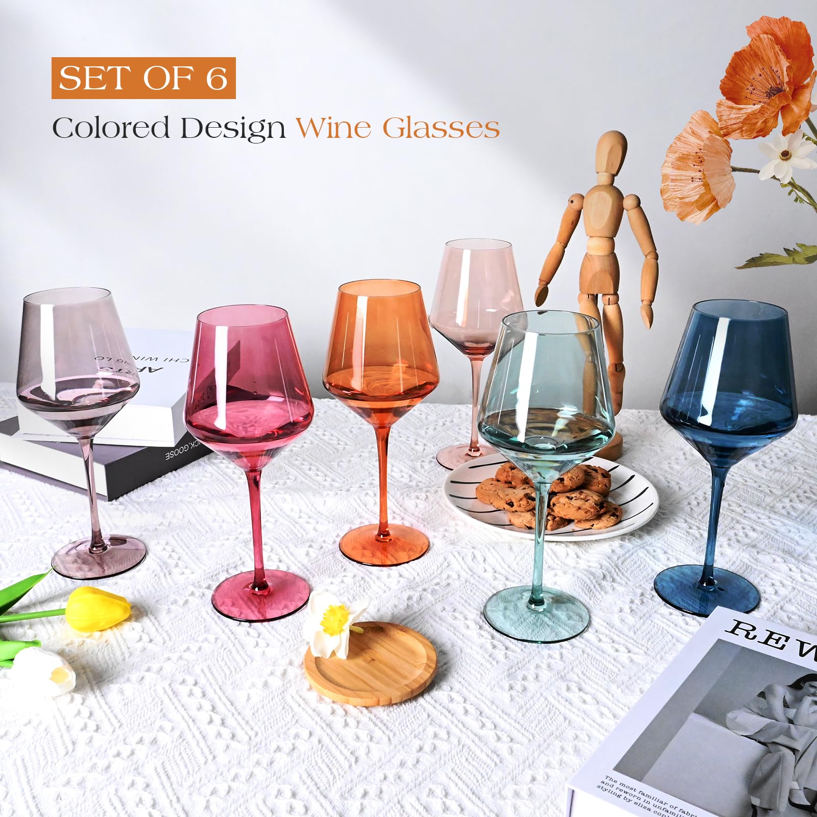 LUXULISH red hand-blown crystal wine glass bright and clear.
