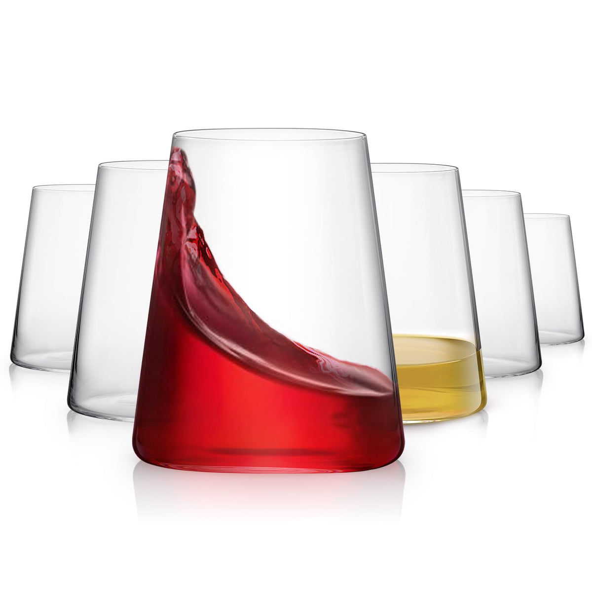 LUXULISH stemless wine glass with flat base for stability and enhanced aroma