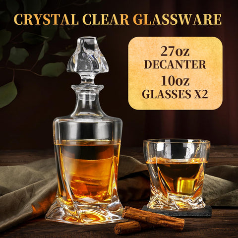 Luxulish twisted crystal glasses 10oz ideal for refined whiskey sips