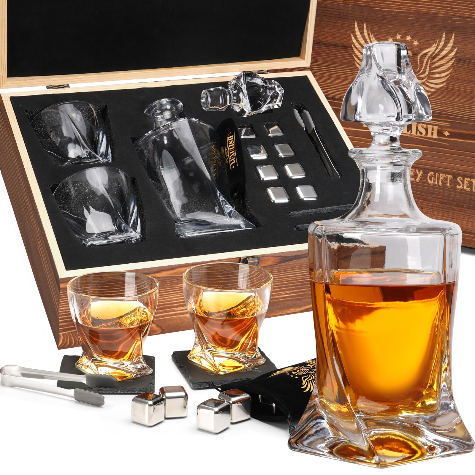 Luxulish whiskey decanter twister for elegant pours and crystal clarity