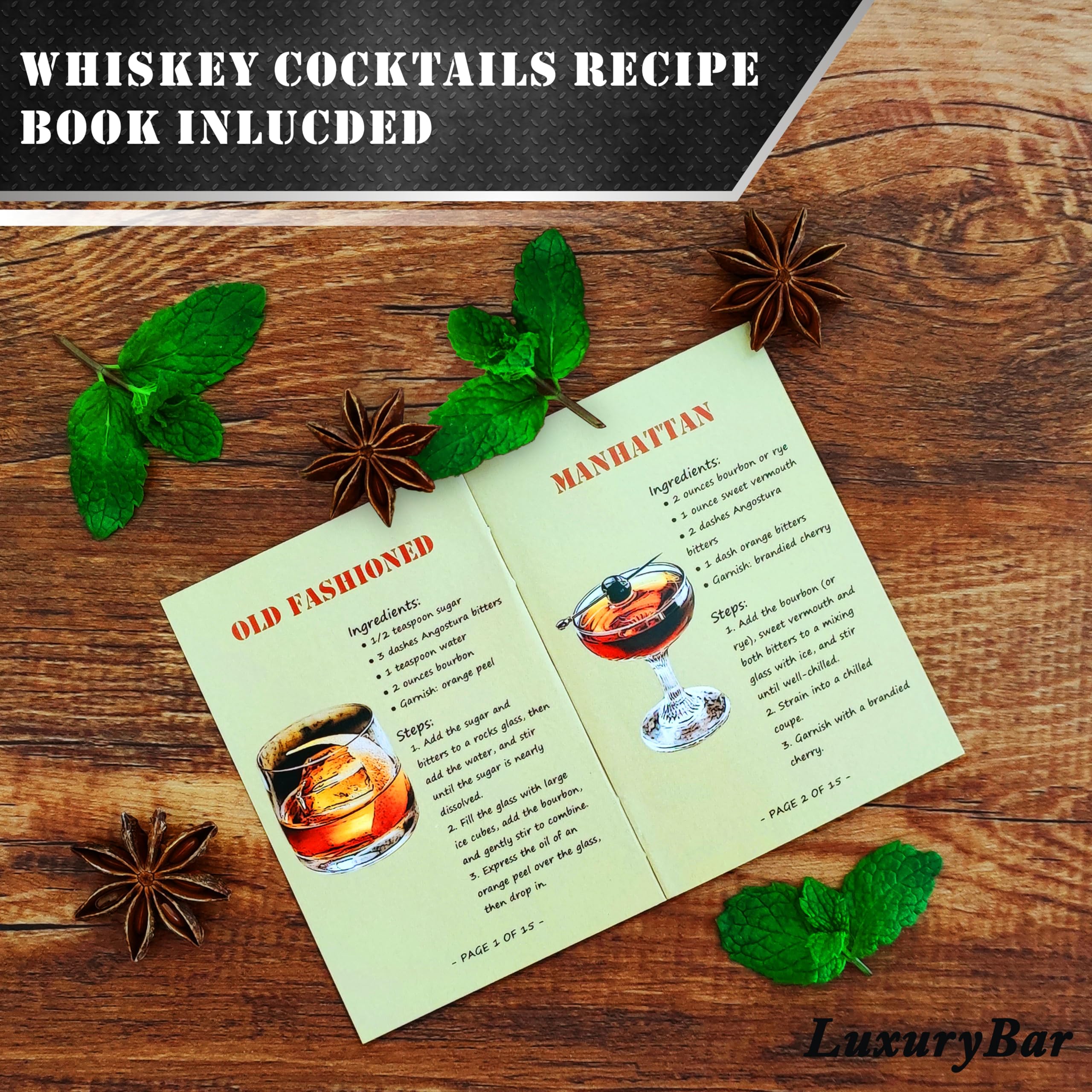 LuxuryBar casino-style decanter for tequila, bourbon, and whiskey entertaining